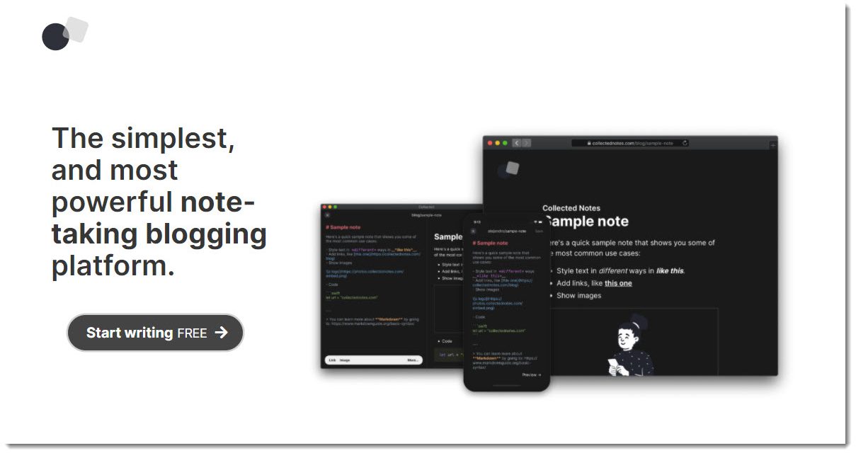 Collected Notes, an innovative notes taking online service that enables you to blog